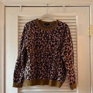 J. Crew leopard print crewneck sweater (size medium)